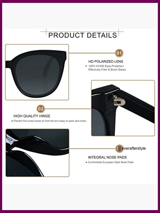 Oversized Cat Eye Sunglasses with UV400 Protection Polarized Lens main image 4